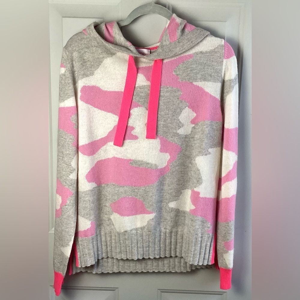 Brodie Pink Gray Camo 100% Fine
Cashmere Hoodie S (355) Old Sz M 
Money Luxury